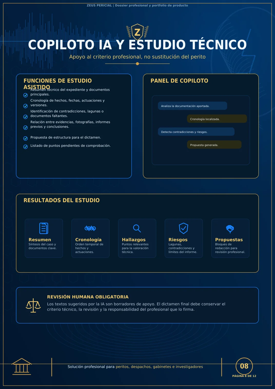 Copiloto IA y estudio técnico en Zeus Pericial
