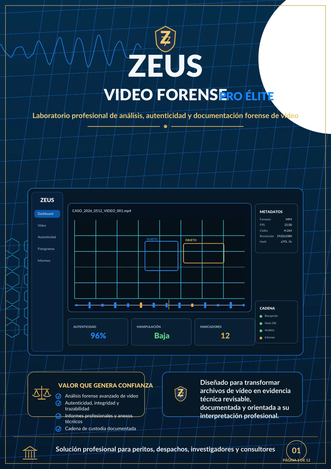 Zeus Video Forense Pro Élite, laboratorio profesional de análisis de vídeo